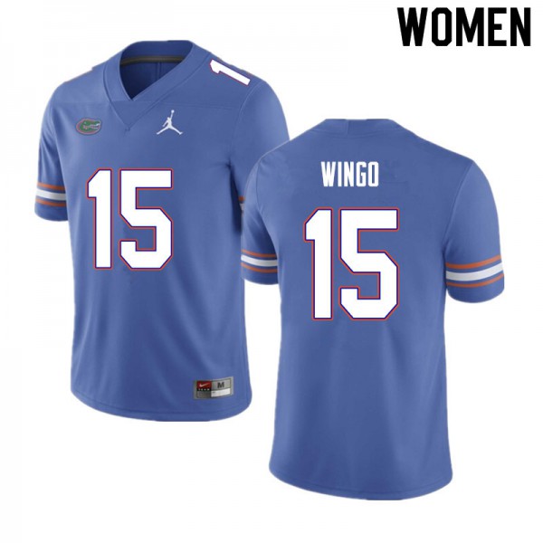Women #15 Derek Wingo Florida Gators College Football Jerseys Blue